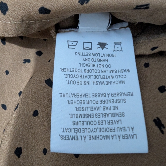 Reitmans Tan Polka Dot Women's Animal Print Top Flowy And Feminine - Picture 8 of 8